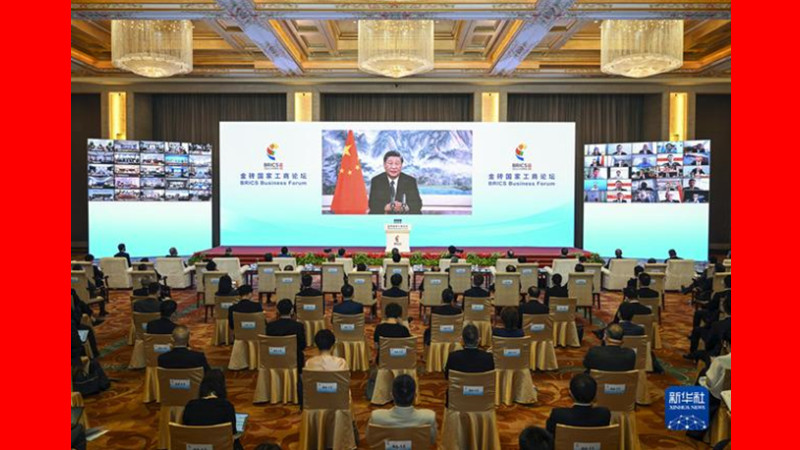 سخنرانی رهبر چین در مراسم گشایش مجمع تجاری بریکسا