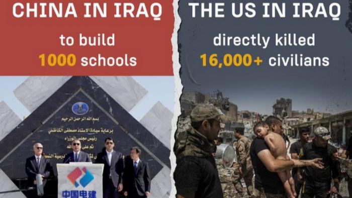 تفاوت دو رویکرد؛ آمریکا عراق را نابود کرد، چین مدرسه‌سازی می‌کند