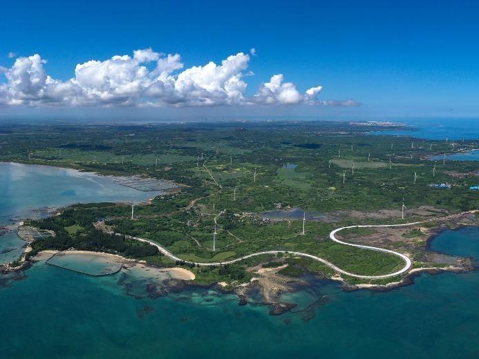 上空から俯瞰した海南島一周観光道路
