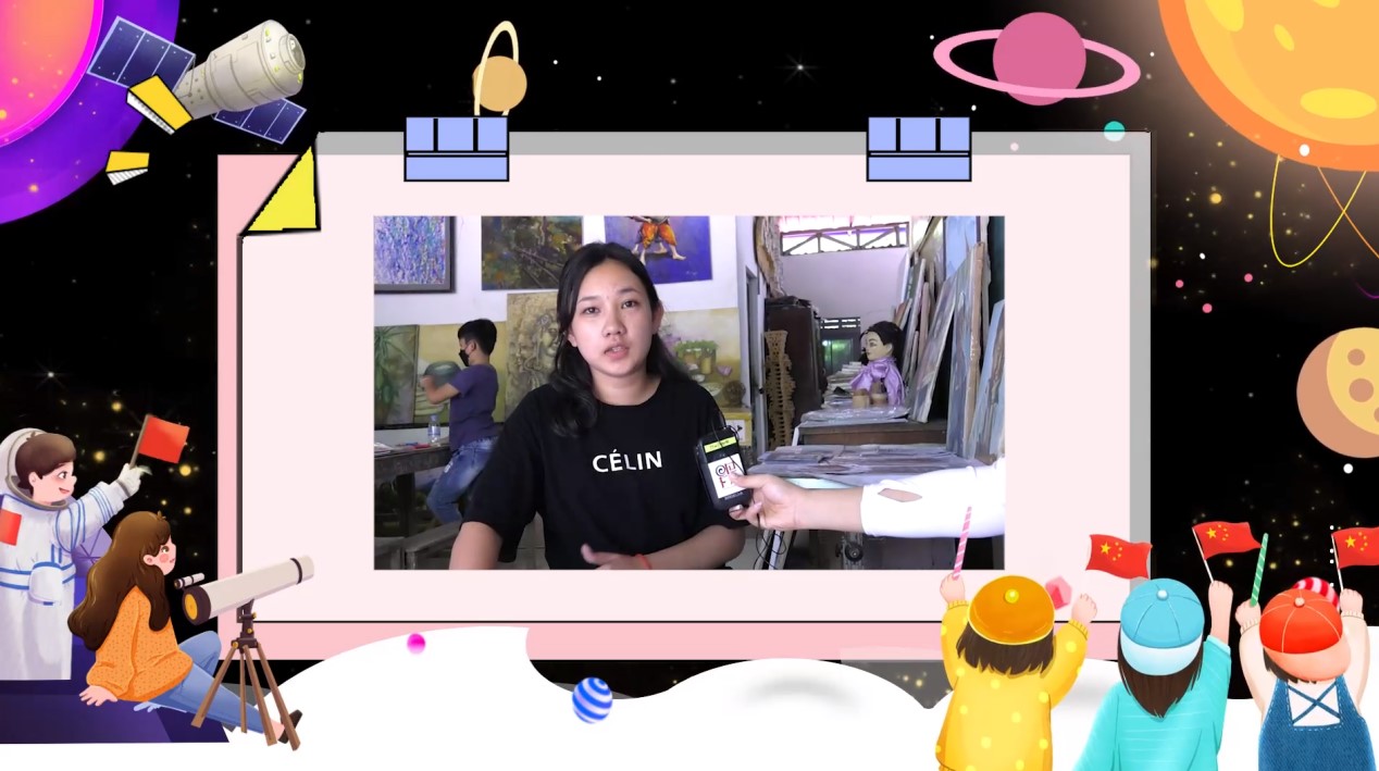 پاسخ فضانورد چینی به پرسش دختر کامبوجی درباره زندگی در ایستگاه فضاییا