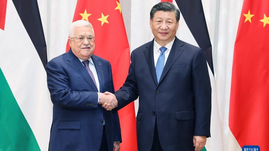 Xi Jinping trifft palästinensischen Präsidenten