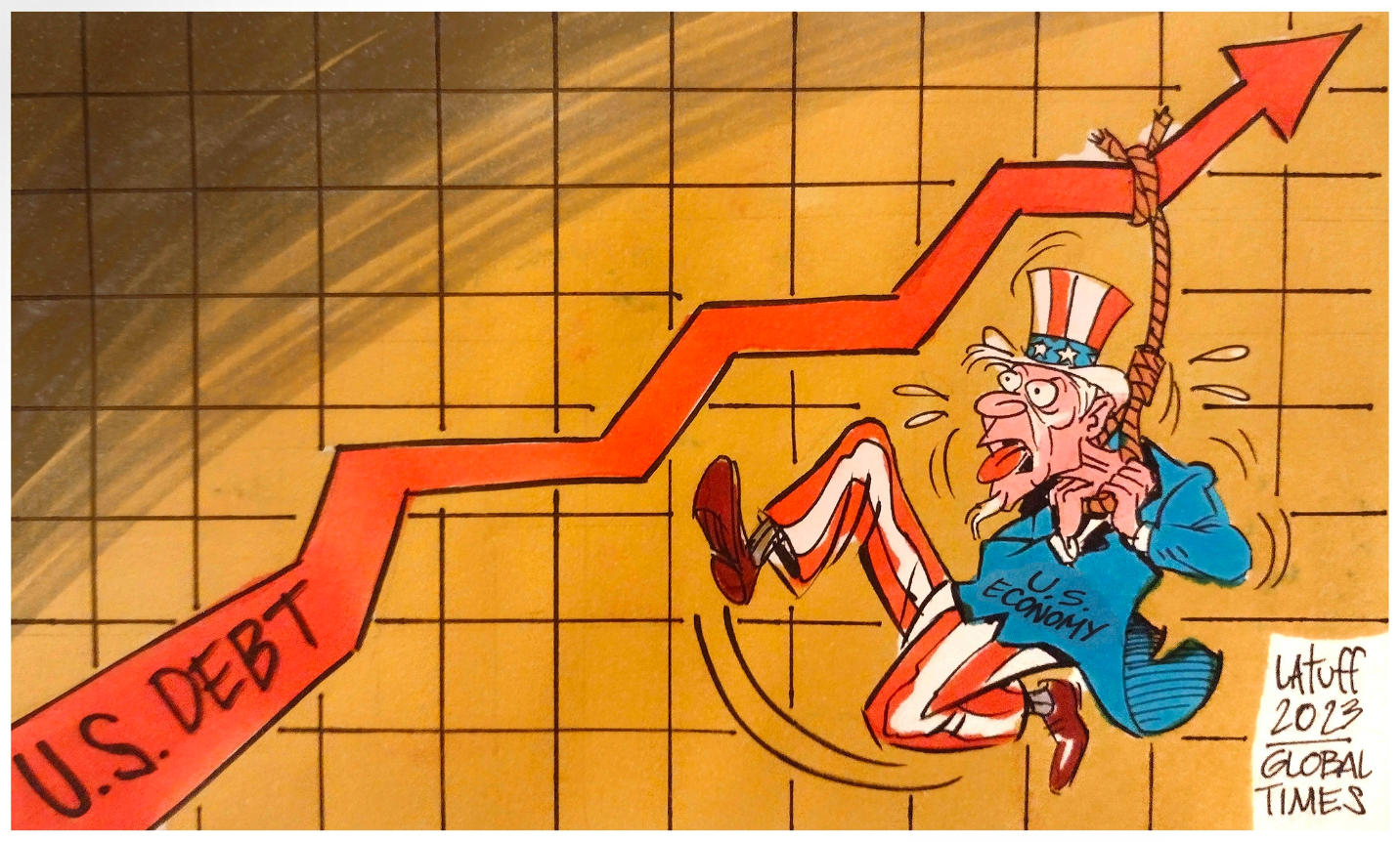 کاریکاتور| ماجرای بدهی و اقتصاد وامانده آمریکا!ا