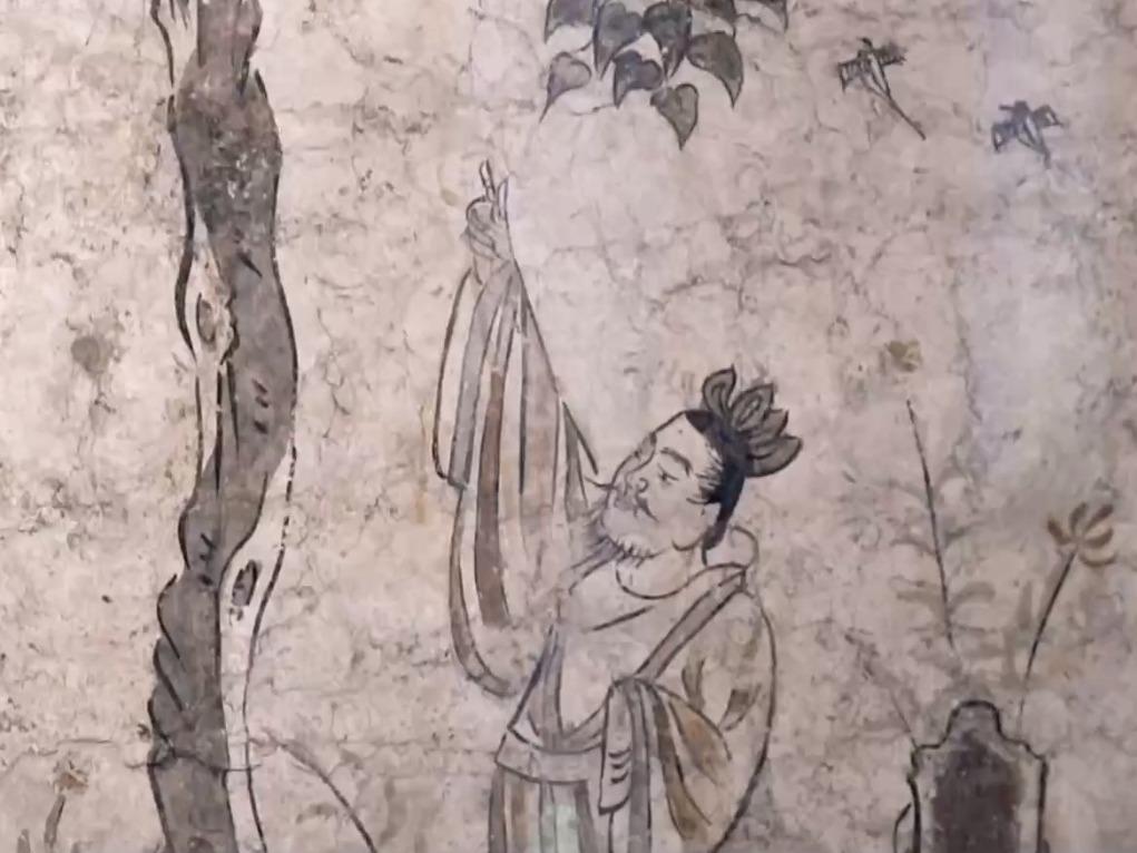 1300年以上前の唐代の人もピースサイン 郭行墓壁画が初公開