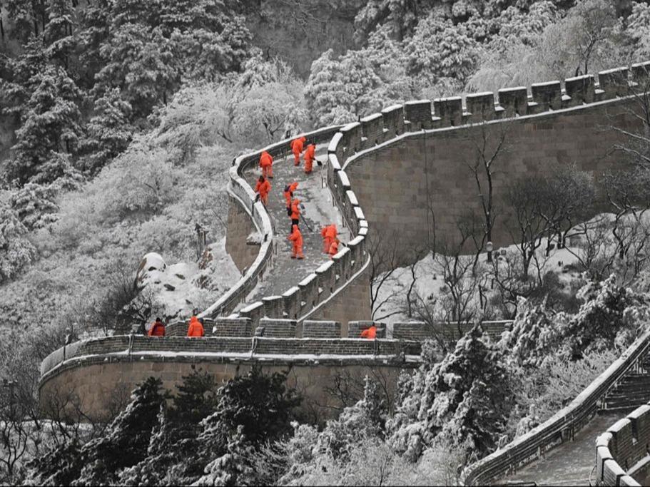 万里の長城北京八達嶺区間の煉瓦石長城　年内に全線がつながる見込み