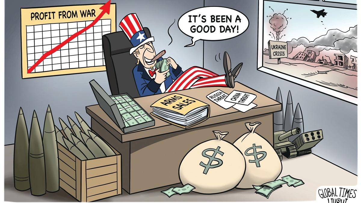 کاریکاتور | سود کلانی که آمریکا از جنگ به جیب می‌زندا