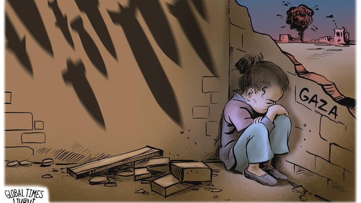 کاریکاتور| کودکان به دام افتاده در غزه!