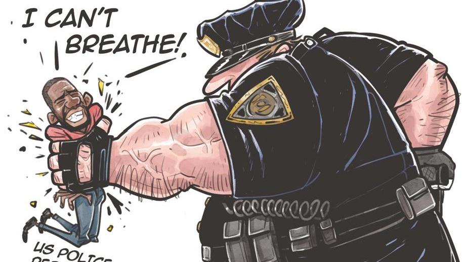 کاریکاتور| خشونت خفه کننده پلیس آمریکا