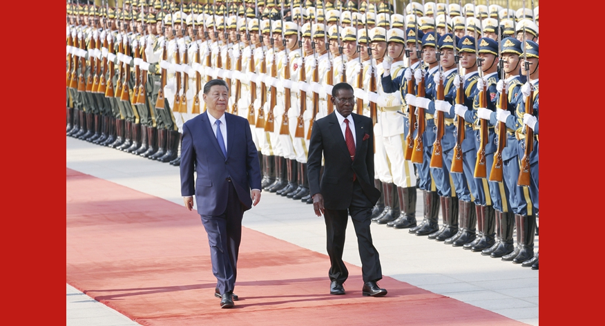 دیدار رهبر چین با رئیس جمهوری گینه استوایی در پکنا