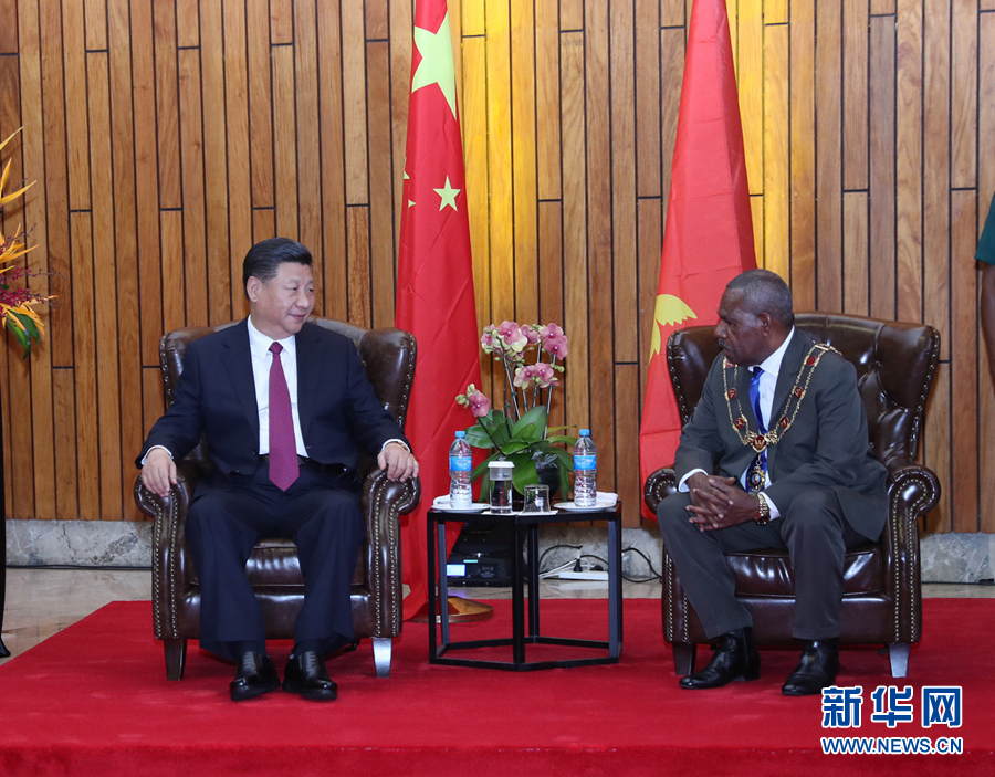 Întâlnirea Xi Jinping - Bob Dadae la Port Moresby, 16 noiembrie 2018 (Foto: Xinhua)