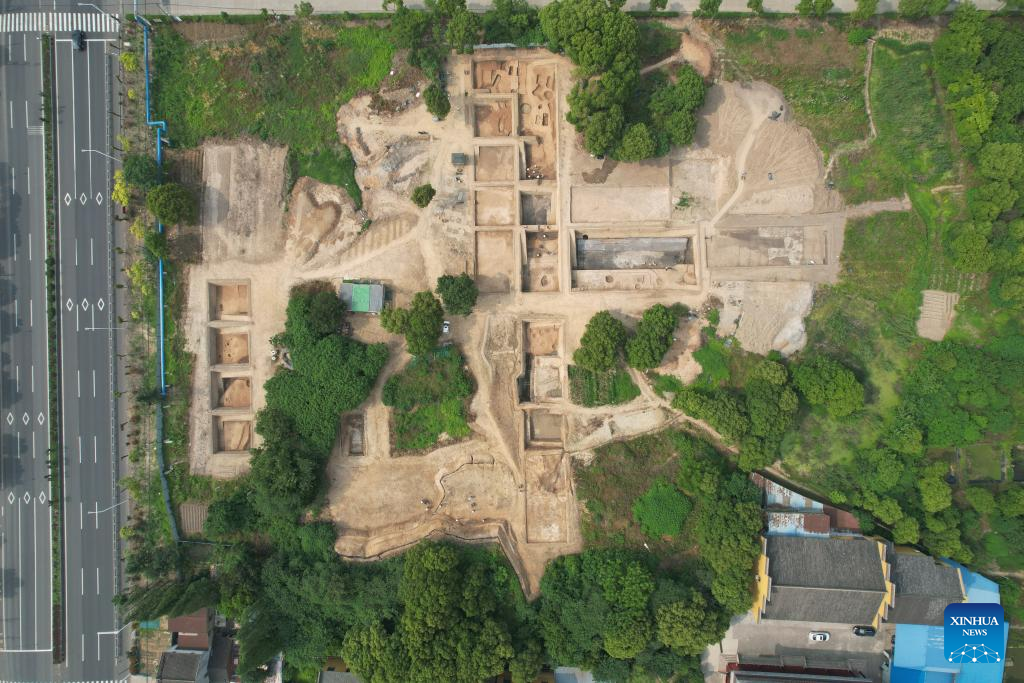 Αυτή η αχρονολογημένη αεροφωτογραφία αρχείου δείχνει την τοποθεσία Σιντούν στην περιοχή Τιεννίνγκ της πόλης Τσανγκτζόου, στην επαρχία Τζιανγκσού της ανατολικής Κίνας. (Μουσείο Ναντζίνγκ / Ενημερωτικό δελτίο μέσω Xinhua)