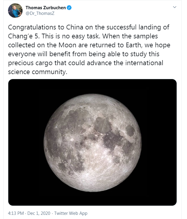 Masyarakat Antarabangsa Menilai Tinggi Pendaratan Chang'e di Bulan