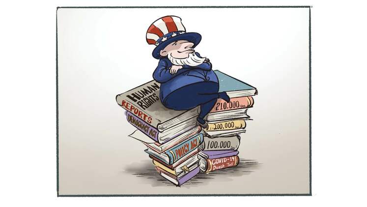 نشر کاریکاتورهایی در روایت نقض حقوق بشر آمریکا در سی جی تی ان_fororder_888