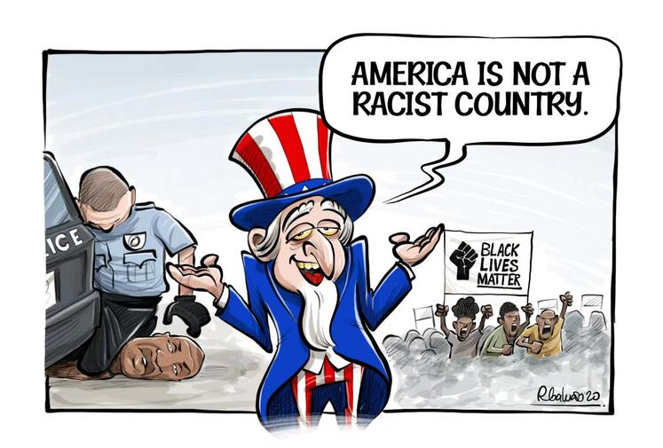 نشر کاریکاتورهایی در روایت نقض حقوق بشر آمریکا در سی جی تی ان_fororder_777