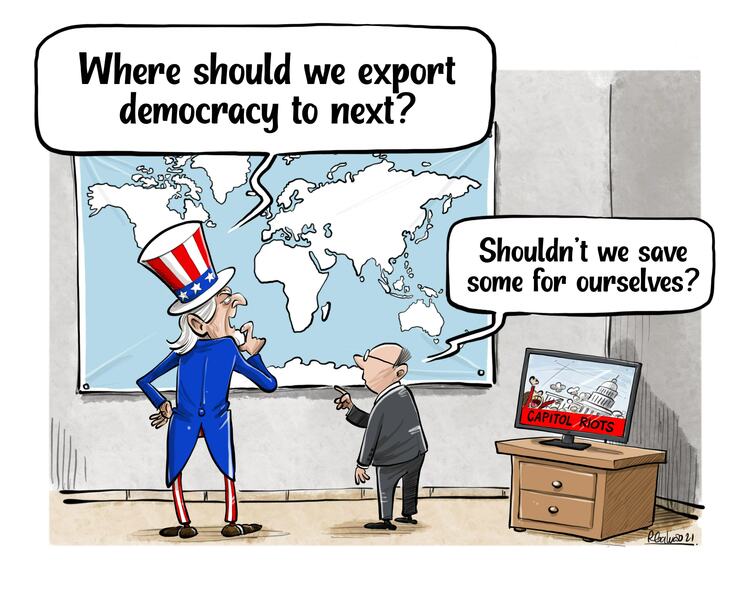 نشر کاریکاتورهایی در روایت نقض حقوق بشر آمریکا در سی جی تی ان_fororder_666