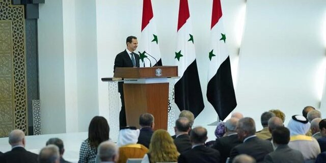 بشار اسد در مراسم تحلیف: مشارکت گسترده در انتخابات گواه آگاهی ملت بزرگ سوریه است_fororder_61980632
